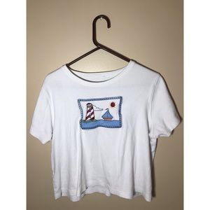 White light house tee.